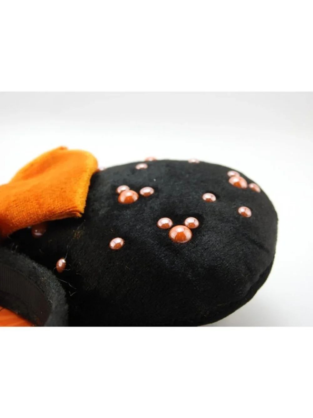 Disney Minnie Mouse Halloween Ears Headband Orange Bow Rhinestones New